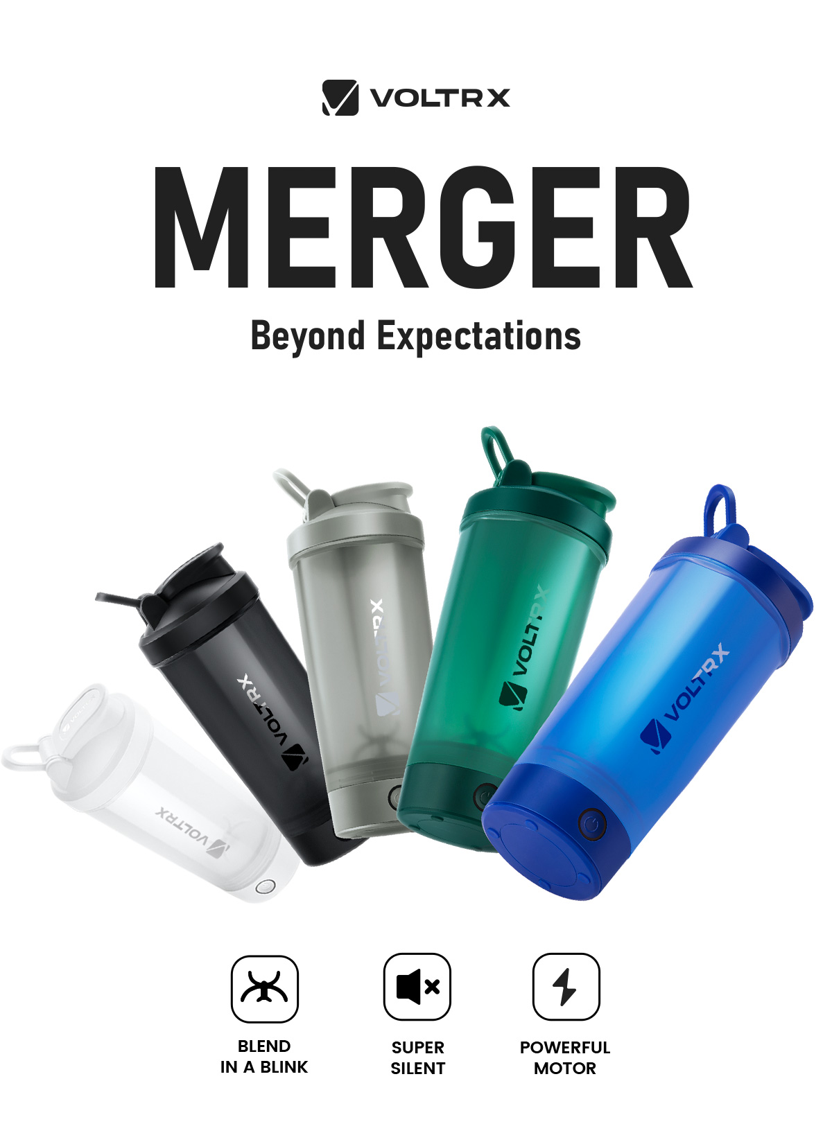 VOLTRX Merger Protein Shaker USB C Rechargeable